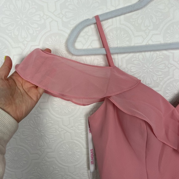 JJs House Dresses Nwt Jjs House Blush Pink Ruffles Vneck Chiffon